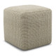 Open Box Isadora Square Woven PET Polyester Pouf Cream/Natural - WyndenHall