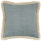New - 18"x18" Life Styles Stonewash Square Throw Pillow with Fringe Blue - Mina Victory