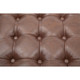 Open Box 18" Square Button Tufted Metal Ottoman Walnut Faux Leather - WOVENBYRD
