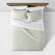 New - 3pc King Washed Cotton Sateen Duvet & Sham Set Sage - Threshold