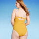 New - Women's Asymmetric Twist One Piece Swimsuit - Shade & Shore Gold M