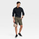 New - Men's Performance Dress Long Sleeve Button-Down Shirt - Goodfellow & Co Black M