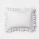 New - King Yarn Dye Stripe with Ruffle Comforter & Sham Set White/Khaki - Threshold designed with Studio McGee
