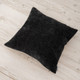 New - 20"x20" Oversize Dainty Chenille to Linen Reverse Square Throw Pillow Black - Evergrace
