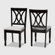 New - 2pc Reneau Upholstered Wood Dining Chair Set Sand Gray/Espresso - Baxton Studio