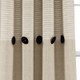 New - Set of 2 (95"x40") Farmhouse Button Striped Yarn Dyed Woven Cotton Window Curtain Panels Linen - Lush Décor