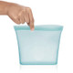New - Zip Top Reusable 100% Platinum Silicone Container 3 Bag Set (2 sandwich/1 snack) - Teal