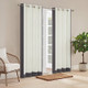 New - 84"x52" Hampton Border Outdoor Room Darkening Curtain Panel Charcoal - Waverly Sun N Shade