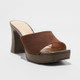 New - Women's Darla Platform Mule Heels - A New Day Dark Brown 8.5