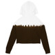 New - NFL Cleveland Browns Girls' Crop Hooded Sweatshirt - L