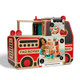 New - FAO Schwarz Rescue Responders Wooden Fire Station Playset - 21pcs