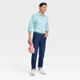 New - Men's Performance Dress Long Sleeve Button-Down Shirt - Goodfellow & Co Aqua Blue XL