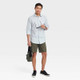 New - Men's Performance Dress Long Sleeve Button-Down Shirt - Goodfellow & Co Gray XL