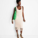 New - Women's Sleeveless Crochet Fringe Sweater Dress - Future Collective with Alani Noelle Tan L