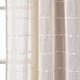 New - Set of 2 (120"x38") Farmhouse Textured Grommet Sheer Window Curtain Panels Beige - Lush Décor