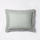 New - King Double Flange Merrow Stitch Comforter & Sham Set Light Teal Green/Dark Gray - Threshold designed with Studio McGee