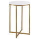 New - Vivian Glam X Leg Round Side Table Faux White Marble/Gold - Saracina Home