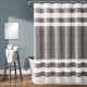 New - Cape Cod Stripe Yarn Dyed Cotton Shower Curtain Gray/White - Lush Décor
