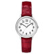 New - Women's Timex Easy Reader  Watch with Leather Strap - Silver/Red TW2P68700JT