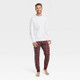 New - Men's 2pc Plaid Joggers and Long Sleeve Crewneck T-Shirt Pajama Set - Goodfellow & Co Red S