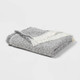 New - 60"x80" Marled Boucle Bed Throw with Fringe Gray - Threshold