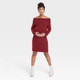 New - Off the Shoulder Maternity Sweater Dress - Isabel Maternity by Ingrid & Isabel Burgundy XS