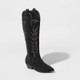 New - Women's Sommer Stitch Wide Calf Western Boots - Universal Thread Black 5WC
