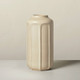 New - 16" Faceted Ceramic Vase Taupe - Hearth & Hand with Magnolia