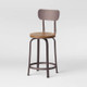 Open Box Dakota Swivel Wood Seat Barstool with Adjustable Legs Metal - Threshold