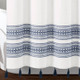 New - 72"x72" Breezy Chic Tassel Jacquard Eco-Friendly Recycled Cotton Shower Curtain Navy - Lush Décor