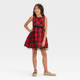 New - Girls' Sleeveless Plaid Dress - Cat & Jack Red XL