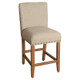 Open Box 24" Upholstered Counter Height Barstool with nailheads Linen - HomePop