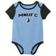 New - MLS Minnesota United FC Infant 3pk Bodysuit - 3-6M