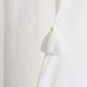 New - 84"x52" Boho Faux Linen Texture Tassel Rod Pocket Window Curtain Panels White - Lush Décor