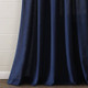 New - 84"x52" Boho Pom Pom Tassel Linen Window Curtain Panels Navy Blue - Lush Décor