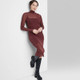 New - Women's Long Sleeve Lurex Mesh Midi Dress - Wild Fable Burgundy XXS