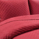 Open Box Lush Décor 3pc King Ava Diamond Oversized Cotton Quilt Set Red