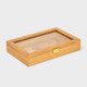 Open Box Paulownia Wood with Glass Top Organizer Jewelry Box -  Natural Wood