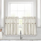 New - Set of 2 (24"x29") Farmhouse Linen Button Kitchen Curtain Tiers Off White - Lush Décor