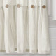 New - Set of 2 (24"x29") Farmhouse Linen Button Kitchen Curtain Tiers Off White - Lush Décor