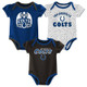 New - NFL Indianapolis Colts Baby Girls' Onesies 3pk Set - 6-9M