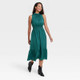 New - Women's Tank Satin Wrap Dress - Knox Rose Green XS