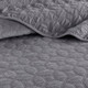 New - Gray Mercer Polyester Velvet Quilt Set (King/California King)