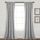 New - Set of 2 (84"x42") Farmhouse Boho Striped Woven Tassel Yarn Dyed Cotton Window Curtain Panels Light Gray - Lush Décor