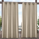New - Set of 2 (108"x54") Outdoor Solid Cabana Grommet Top Light Filtering Curtain Panel Khaki - Exclusive Home