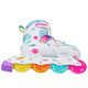 New - Roller Derby Stryde Lighted Girl's Adjustable Skate White/Teal S