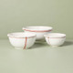 New - 3pc Christmas Plaid Stripes Stoneware Mixing Bowl Set Cream/Red/Green - Hearth & Hand with Magnolia