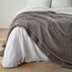 New - King Chunky Knit Bed Blanket Dark Gray - Casaluna