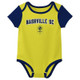 New - MLS Nashville SC Infant 3pk Bodysuit - 3-6M