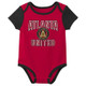 New - MLS Atlanta United FC Infant 3pk Bodysuit - 3-6M
